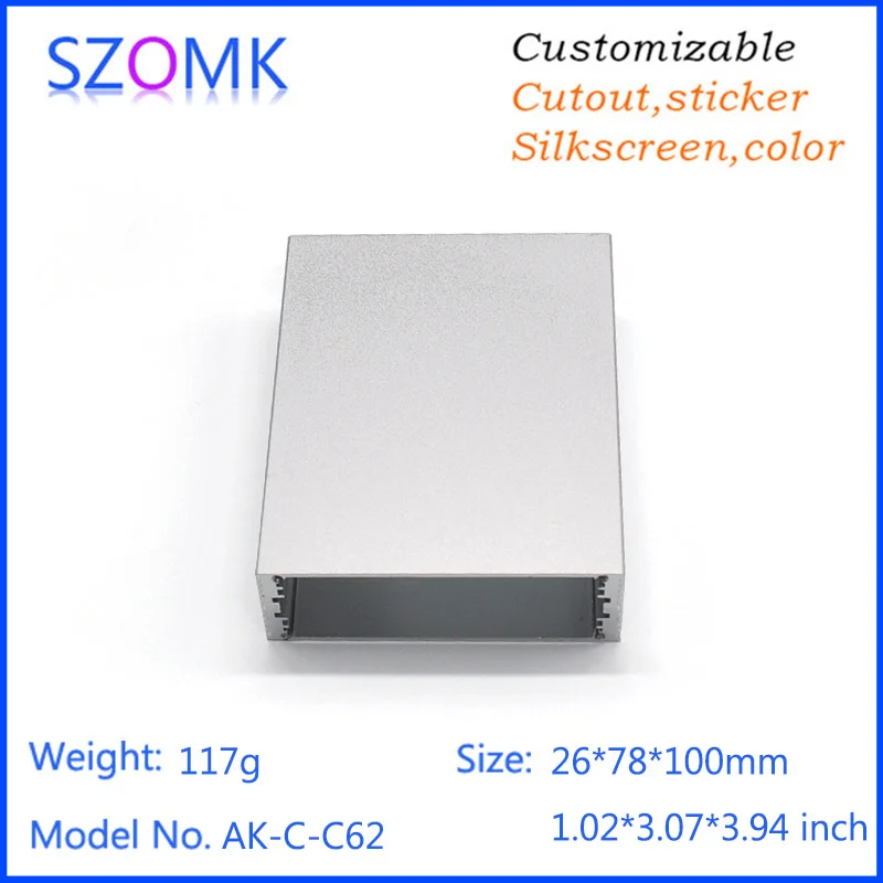 

10Pcs 26*78*100mm szomk hot selling diy control box aluminum extrusion case pcb aluminum box enclosure housing outlet boxes