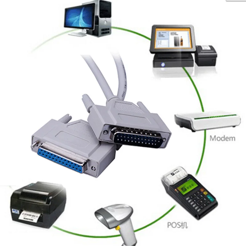 

Parallel 25Pin 25-Pin DB25 Male to Female LPT Printer DB25 M-F LPT Cable Connector