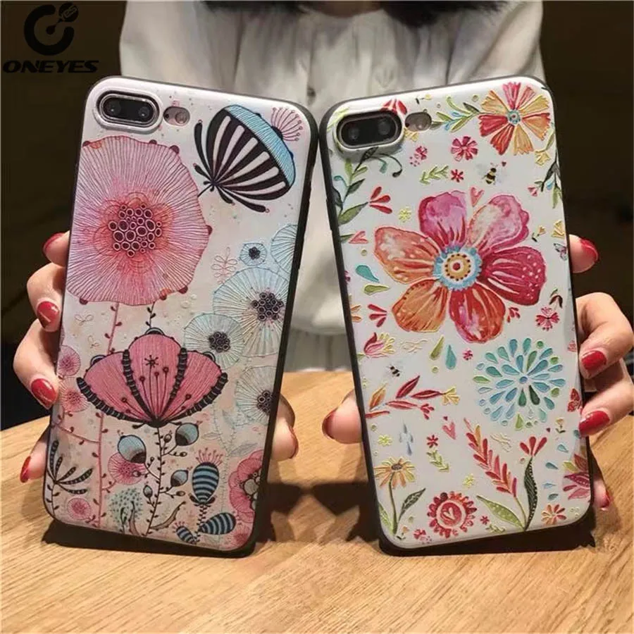 Модный рельефный силиконовый чехол для iphone 5 5S ES 6 6s plus 7 Plus 8 X | Мобильные телефоны и