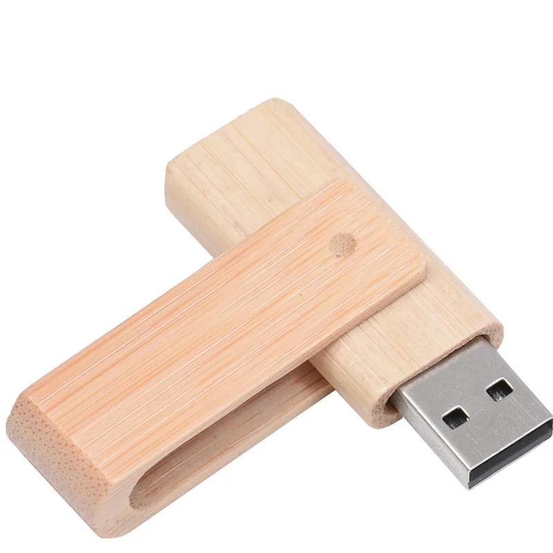 JASTER USB 2,0, деревянная поворотная флешка, usb флеш-накопитель, 4 ГБ, 8 ГБ, 16 ГБ, 32 ГБ, 64 ГБ, карта памяти, держатель, логотип на заказ, свадебный подарок - Цвет: bamboo