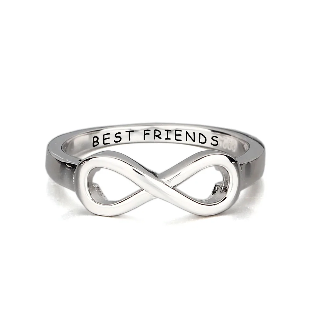 Personalized 925 Sterling Silver Infinity Ring Engraved Friendship Ring Sister Ring For Party Best Gift (JewelOra RI102142)