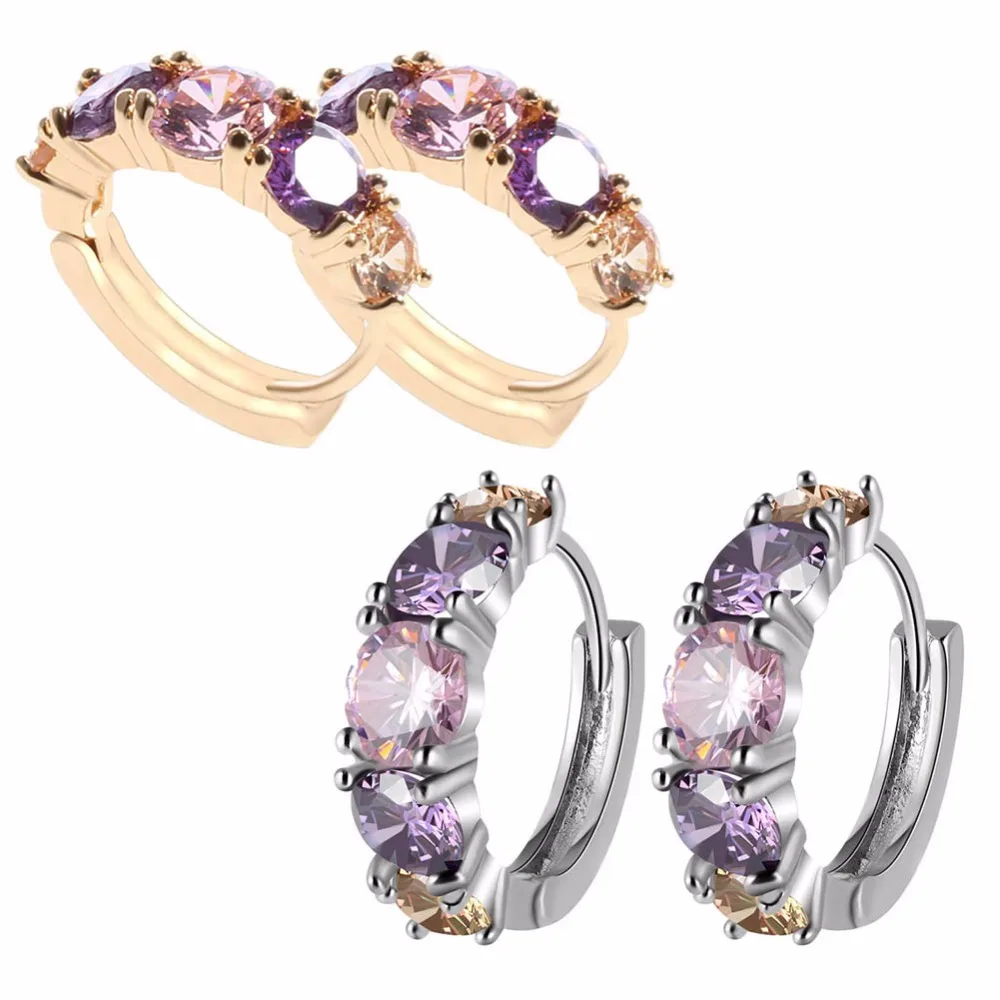 Hot Sale Multi colored Crystal Rhinestones Earrings Ear Hoop