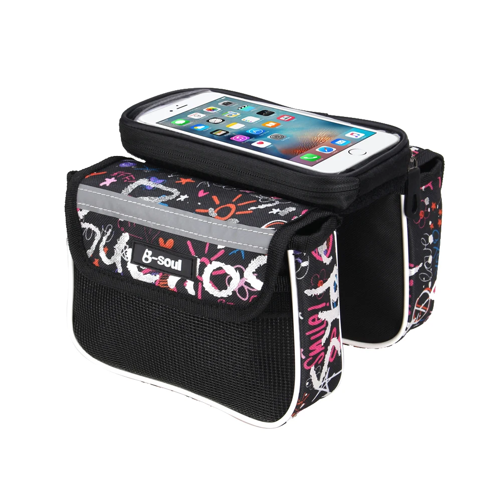 Newest Waterproof Bike Bicycle Pouch Frame Pannier Front Tube phone Double Bags