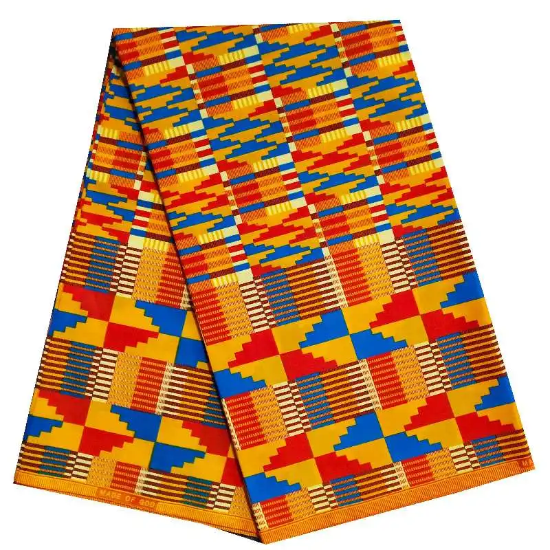 Модная африканская восковая ткань, настоящий воск с принтом, хлопок, ткань ганский дизайн, 6 ярдов/партия, лучшее качество для женщин - Цвет: as picture