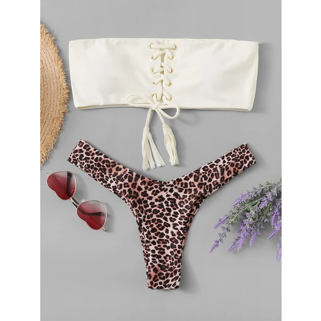 Womail, Женский раздельный топ с сексуальным леопардовым принтом, купальный костюм, bielizna zestawy, комплект с бюстгальтером пуш-ап для женщин, maillot de bain femme
