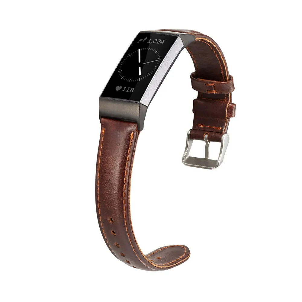 2 шт./лот натуральная кожа ремень совместим с Fitbit Charge 3 запястье для мужчин/для женщин спортивные сменный ремешок для наручных часов