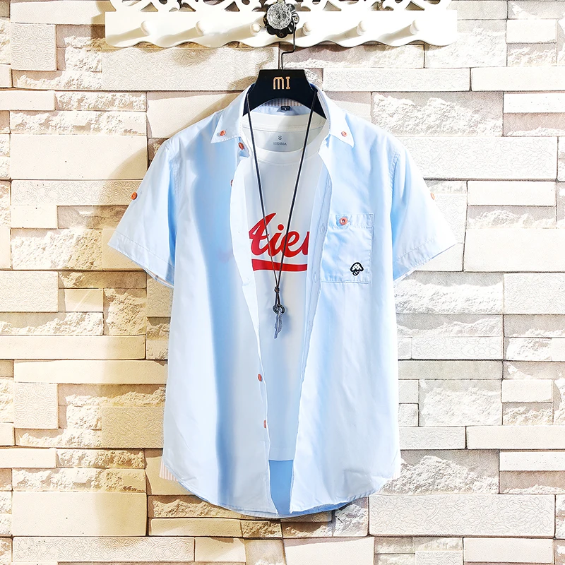 Short Sleeve Shirt  Men Casual Clothes Slim Fit Streetwear  Mens Dress Shirts