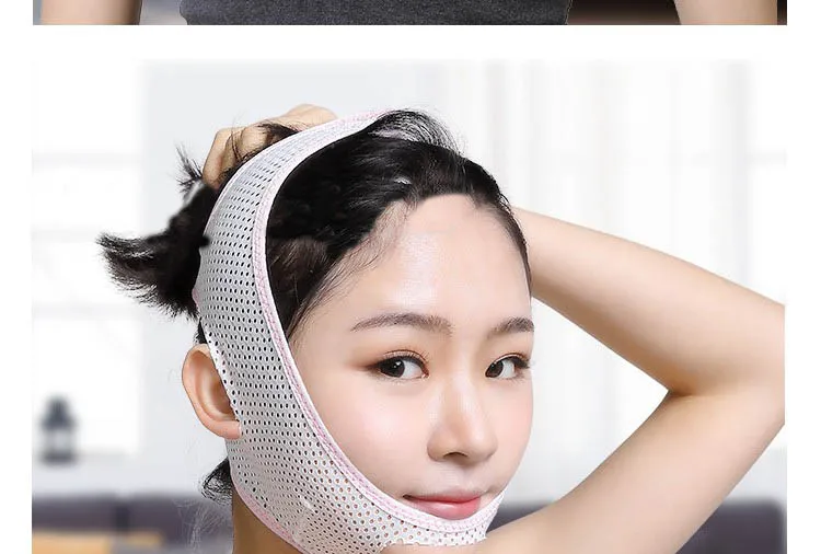 Online Face Lift Kecil Wajah V Pijat Wajah Magic Tidur Masker Lift Kompak Musim Panas Bernapas Unisex Model