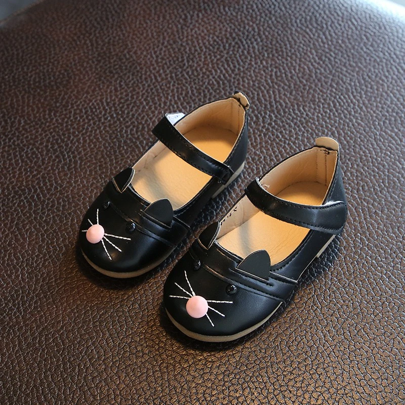 3 Baby Girl Shoes Kids Spring Autumn Casual Shoes Cartoon Cat Magic Stickers Infant Baby Cute Girl Princess Non-Slip Baby Shoes