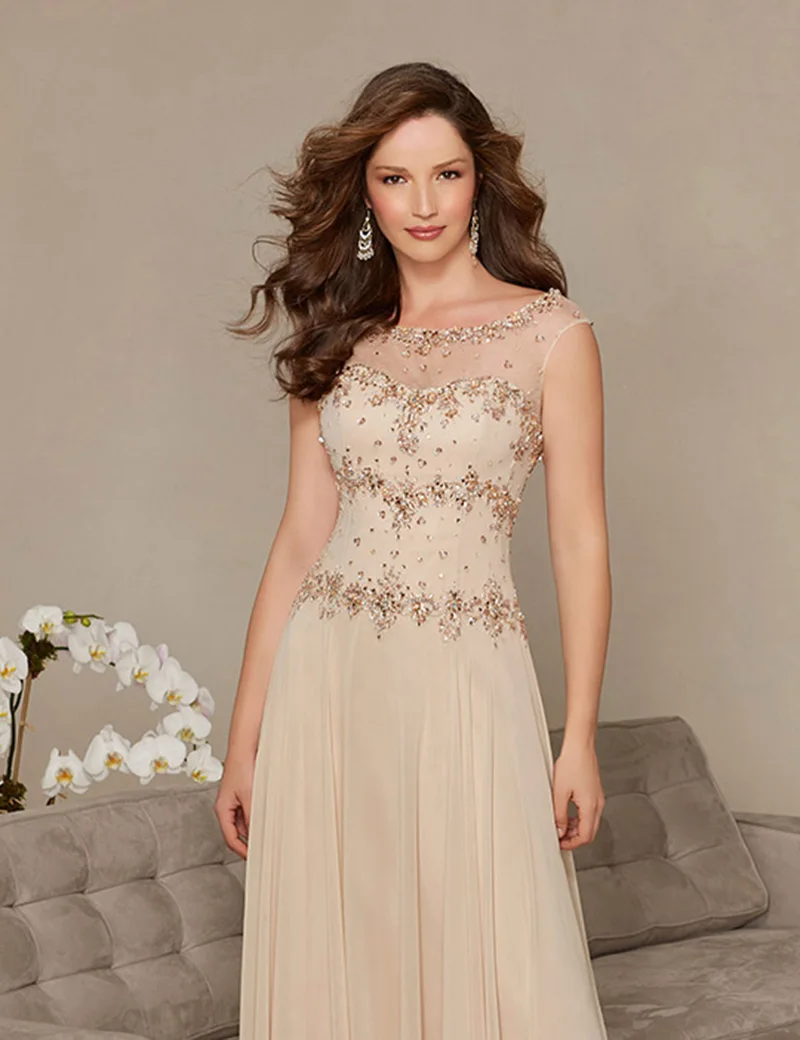 beige mother of the groom dress