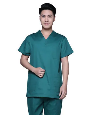 Плюс Размер Мужская Летняя униформа для медсестер костюм медика набор одежды короткий рукав хлопок хирургический костюм