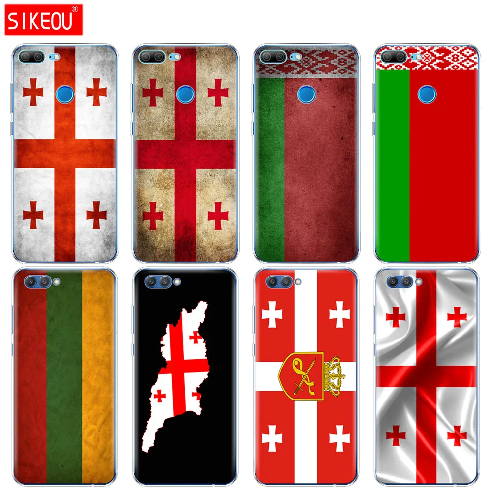 

Silicone Cover phone Case for Huawei Honor 10 V10 3c 4C 5c 5x 4A 6A 6C pro 6X 7X 6 7 8 9 LITE Georgia Grunge Flag