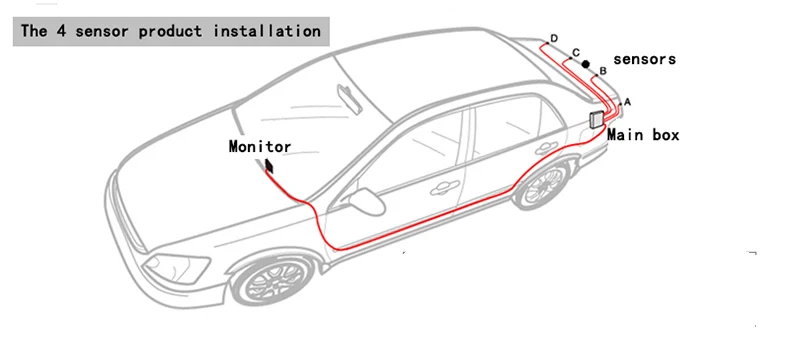 Carro 4 estacionamento parktronic sensor kit invertendo