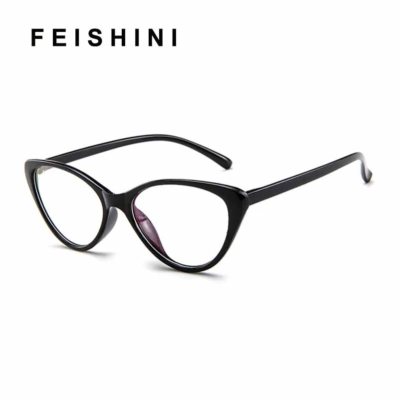 2019 Spectacle frame Black Cat Eye Glasses Frame Women brand Clear Lens Eyewear frames Ladies Myopia Nerd Red eyeglasses frame