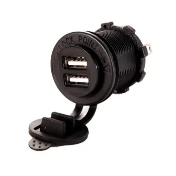 

Motorcycle Cigarette Lighter 5V 3.1A Dual USB Motor Charger Socket Fast Charges for iPhone/iPad car styling