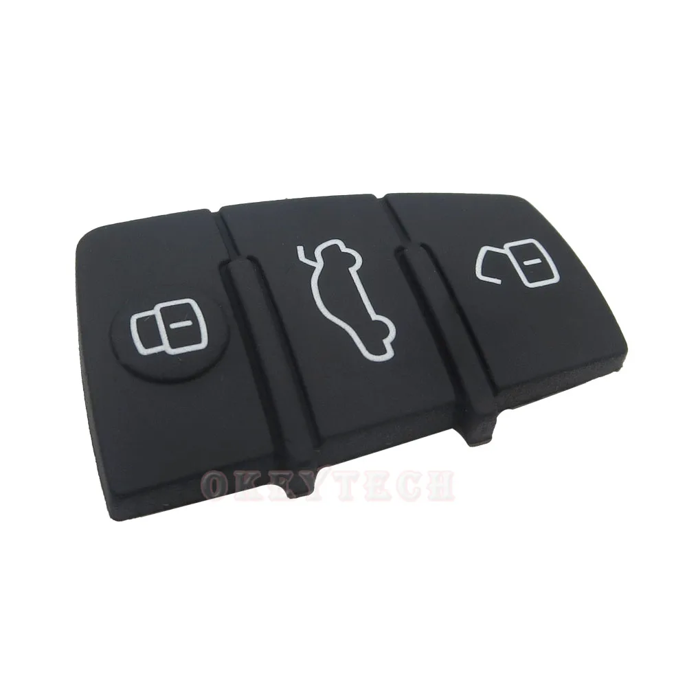 Okeytech 3 кнопки дистанционного кнопки резиновый коврик для ключей запасной пульт, автомобильные аксессуары, брелок для автомобиля Audi A3 B6 A4 A5 A6 C5 B8 Q5 Q7 TT гибкие чехлы из термопластичного полиуретана(RS