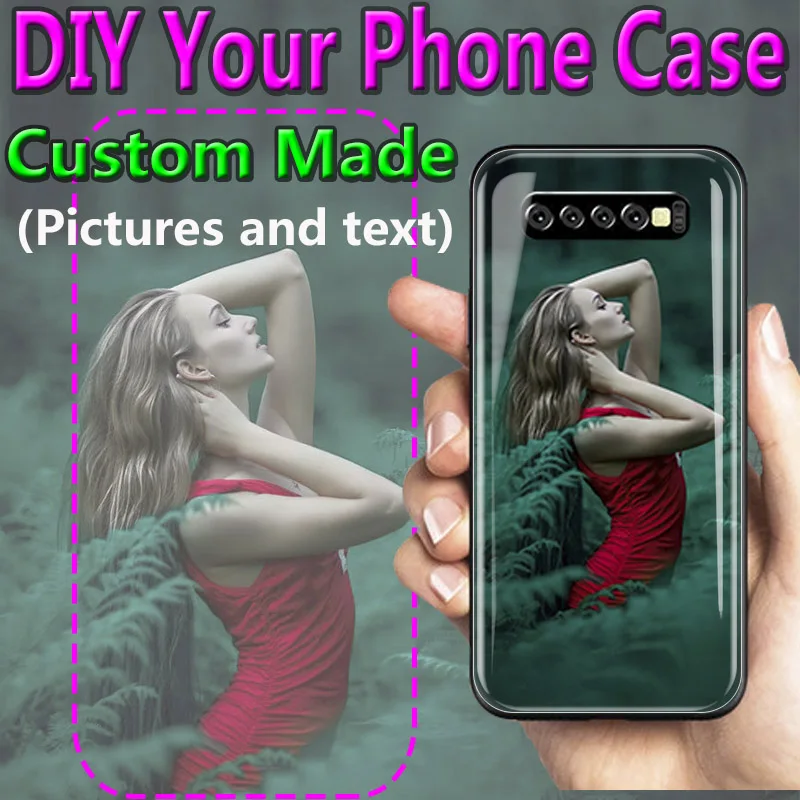 Personalized Customized Phone Cases For iPhone X 6 6S 7 8 Plus Xs Max XR Glass Back Case TPU DIY Pattern Custom Photo Pic Cover |