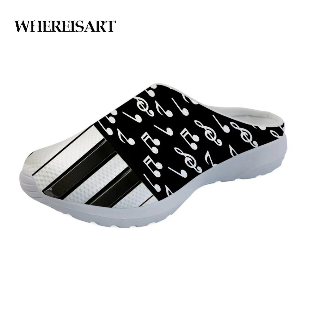 

WHEREISART Piano with Music Brand Designer Women's Summer Sandals Shoes Woman Flats Beach Water Slippers for Ladies Women Shoes