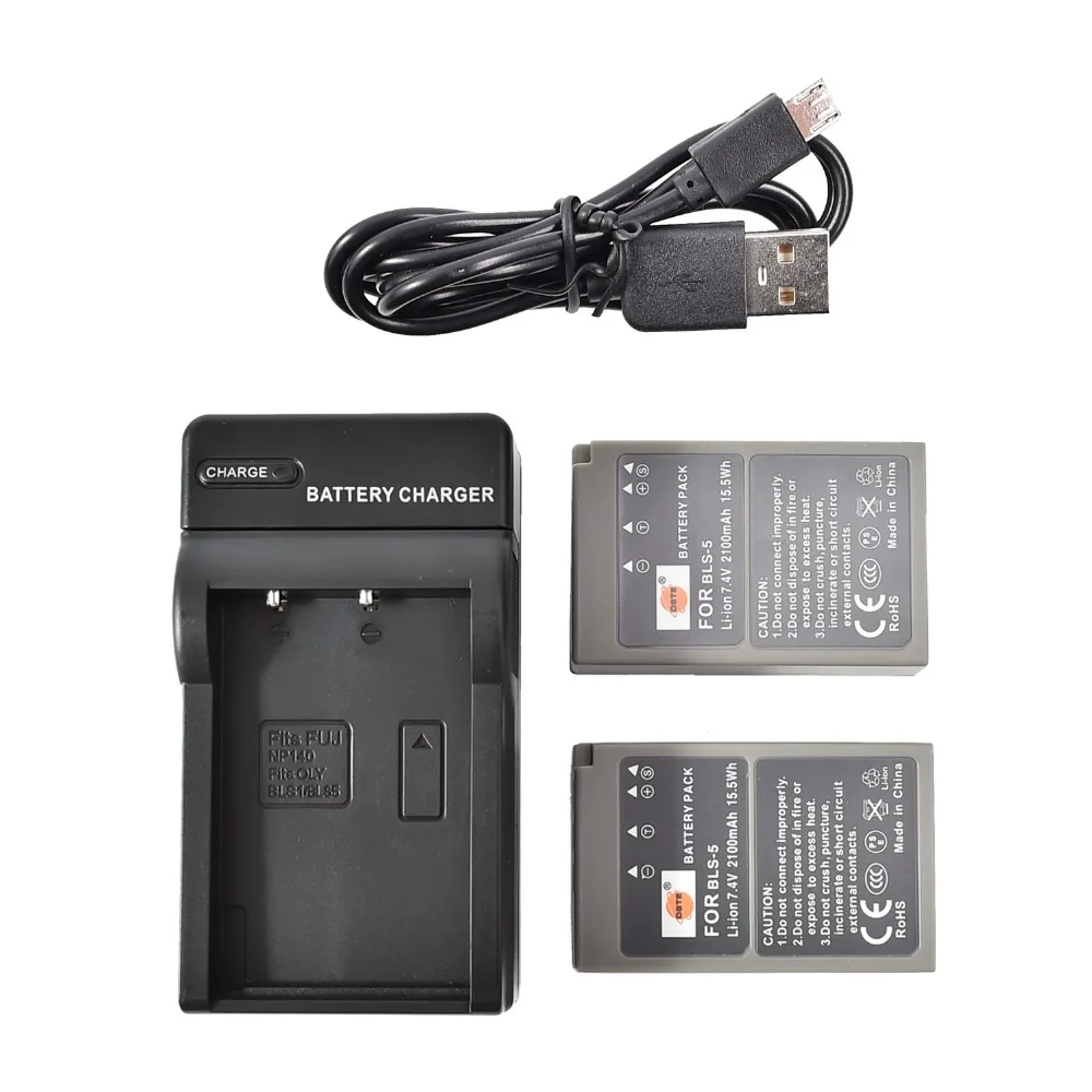 Billige DSTE 2 PCS PS BLS5 BLS 5 Li Ion Batterie + UDC84 USB Port Ladegerät für Olympus E 420 E 450 E 600 E 620 E P1 E PL1 e PLE15 E PM1