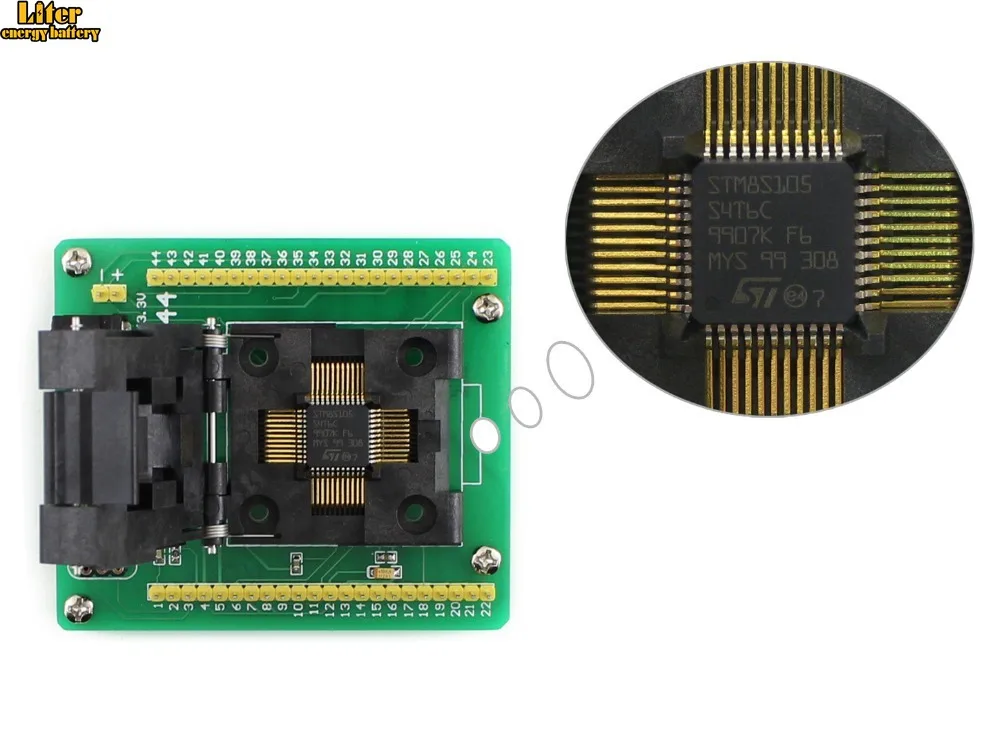 STM8 QFP44 программирующий адаптер IC тестовая розетка для LQFP44 пакет 0 8 мм Шаг с