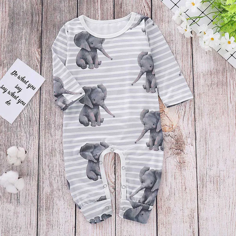 cute elephant stripes rompers (5)