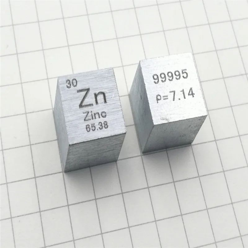 

Metal zinc periodic table cube side length 10mm Zn 99.995 zinc cube element rare metal collection Crafts Display