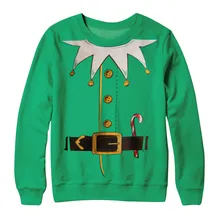 Feitong Lovers большой размер 3D Рождественский принт Толстовка для женщин с круглым вырезом и длинным рукавом Свободная спортивная одежда топы Модный пуловер