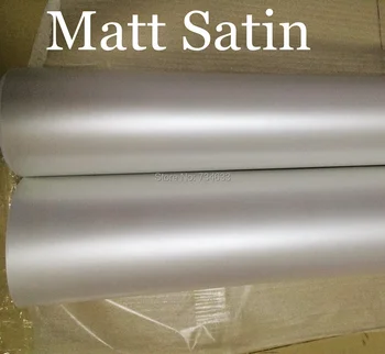 

Satin Matte White Vinyl Wrap With Air release Pearl White Matt Satin Car Wrapping Film Free shipping Size 1.52x20m/Roll
