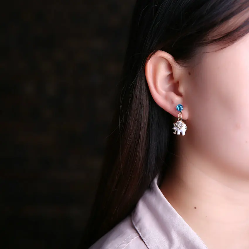 Женские серьги гвоздики в виде слона|ear earrings|elephant stud earringsearrings gift |