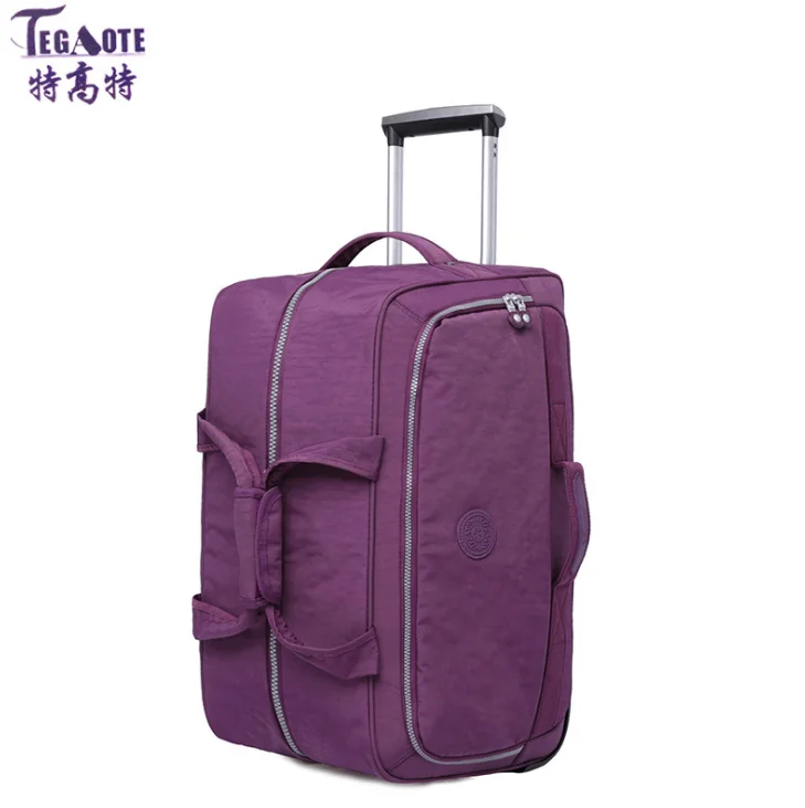 

TEGAOTE Portable and Trolley Travel Bag Large Capacity Short Journey Men Women Waterproof Nylon Luggage on Wheels Luxury Brand