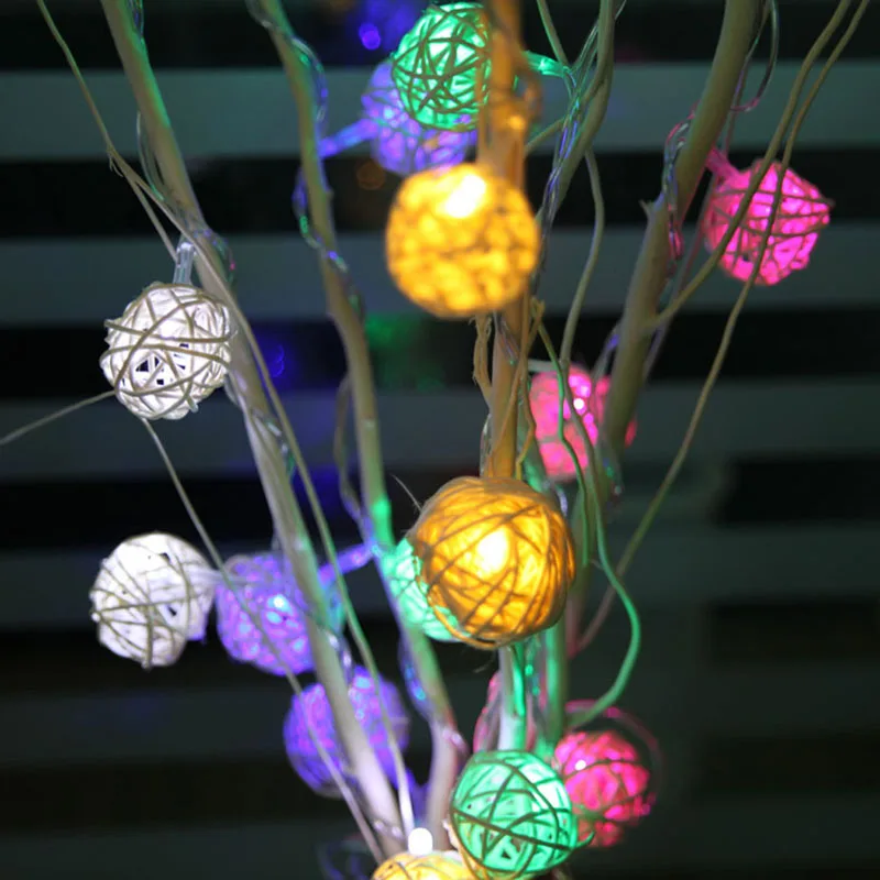 CHASANWAN 1 м 10 светодиодный гирлянды для праздника, Нового года, украшения из ротанга, светодиодный шар, гирлянды, рождественские украшения для дома. q