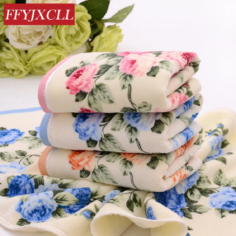

4pcs/lot 34*76cm 110g 100%cotton face Towel 3 color Peony Floral Bath Towel Sports Towel Gym Camping Towel Fast Drying Cloth