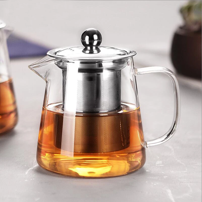 High grade Resistant Bottle Cup Glass Teapot with Infuser Tea Leaf