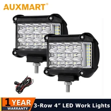 Auxmart 4 дюймов 57 Вт сбоку световой индикатор работы света вождение автомобиля лампы Offroad свет комбо луч бар для 4×4 грузовики внедорожники