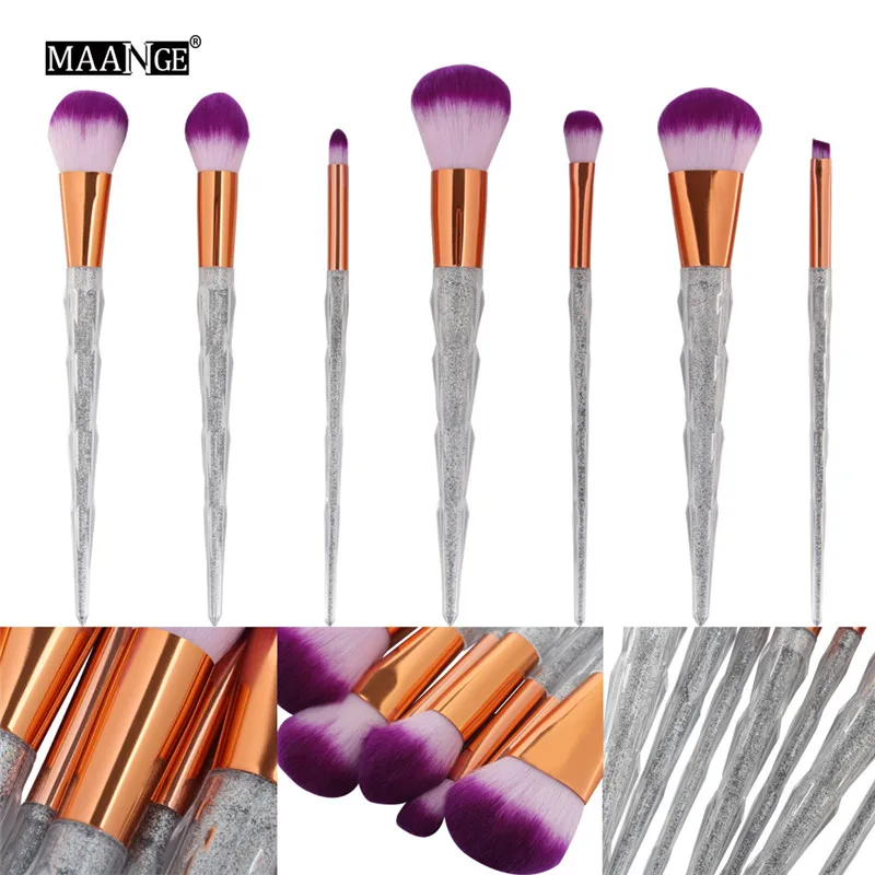 Buy MAANGE 7PCS Silver Handle Makeup Brushes Cosmetics