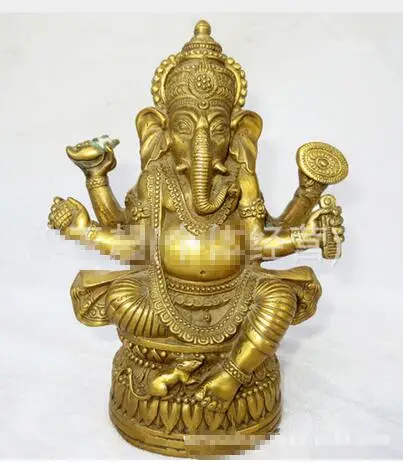 Медный слон God Tibet Culture Brass Ganapati Ganesh статуя лорда Ганеши Будда домашний офис