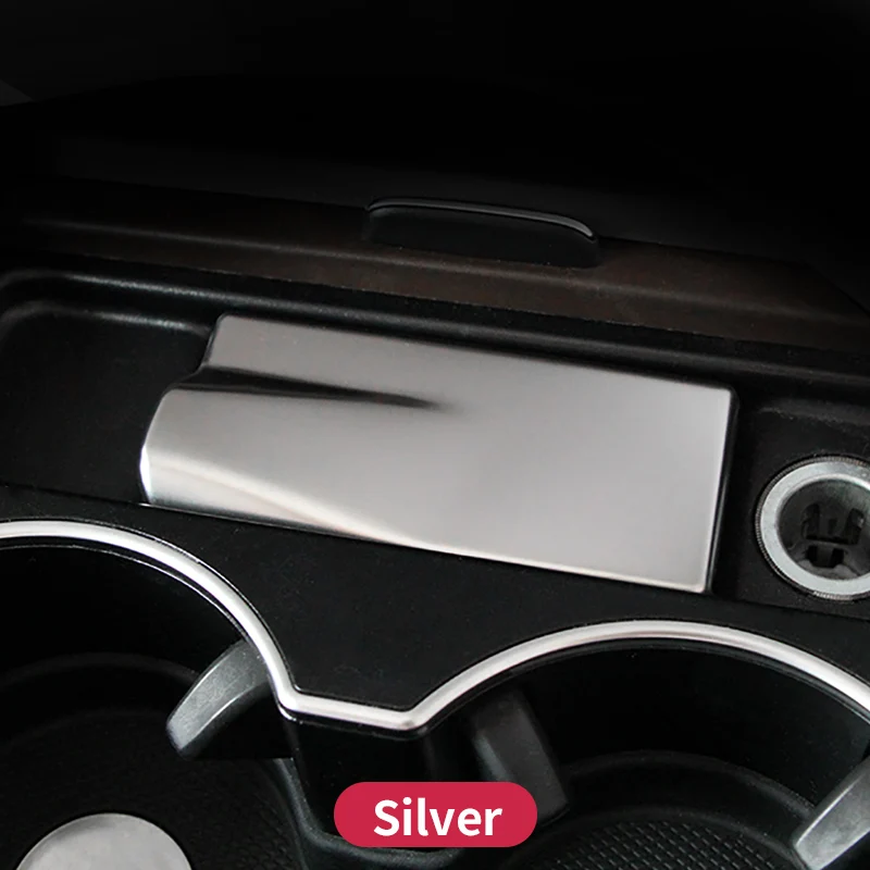 

Stainless steel Center Console Water Cup Holder Trim strips Car styling 2pcs for Mercedes Benz GLE W166 ML GL GLS X166