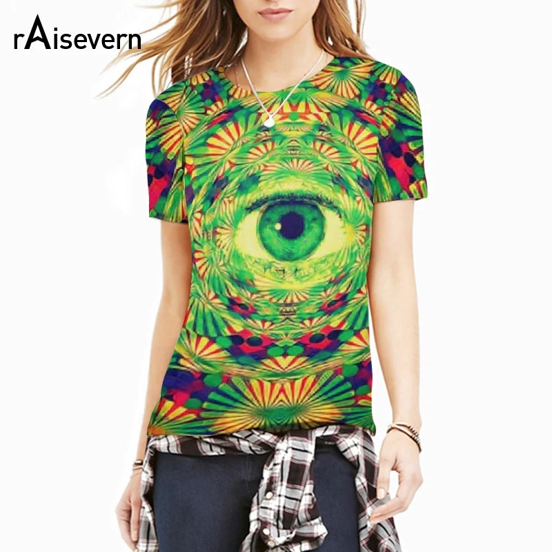 

Raisevern New Weed 3D T Shirt Psychedelic Eye Trippy Pattern Leads To An all-seeing Eye t-shirt Women Men Tees Tops