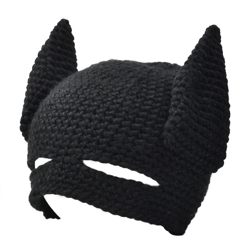 Super Hero Funny Mask Hats Caps Men Knitted Men's Winter Hat Fashion Batman Hat Novelty Men Beanie Halloween Party Gift (6)