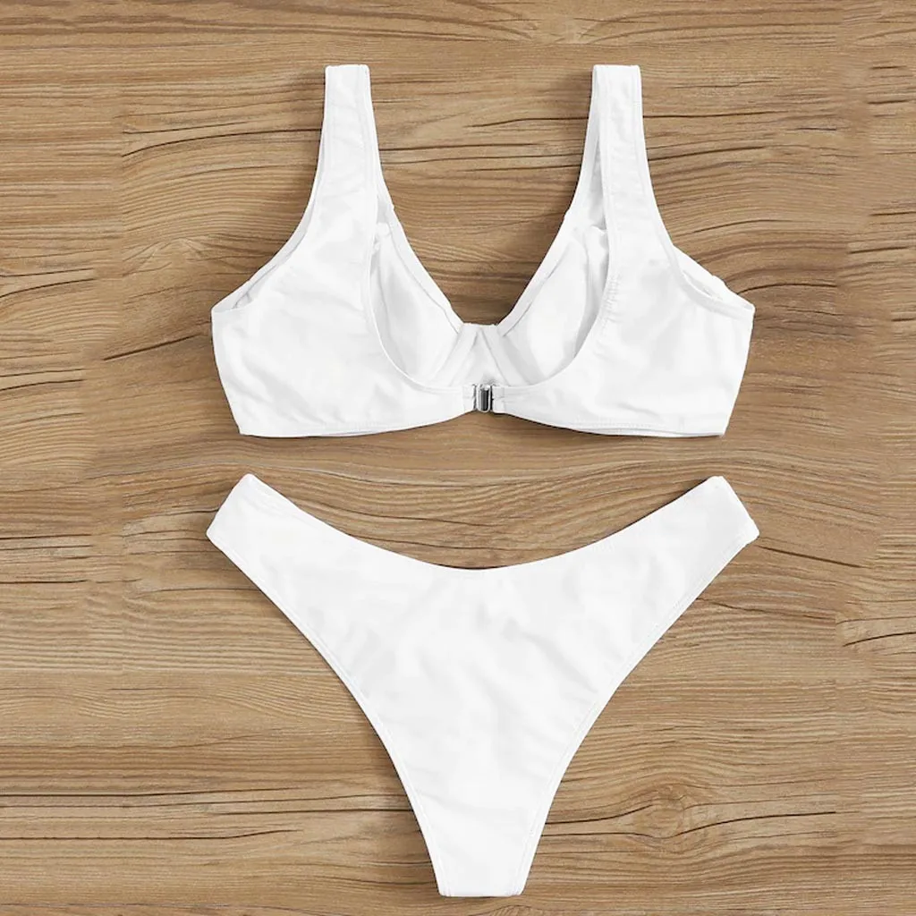 

2Pcs Women Bikini Push Up Women's Sexy Summer Swimsuit Bikini Stripe Separate Swimsuit Bikini maillot de bain femme #6