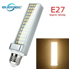 E27 холодный белый светильник 52 SMD светодиодный 5050 потолочный светильник теплый белый светильник 10-12 Вт G24 E14 B22 горизонтальный светодиодный светильник
