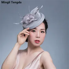 Mingli Tengda, Красные Элегантные Свадебные шляпы, вуалетки, головные уборы для свадьбы, Свадебные шляпы для невесты, свадебные аксессуары