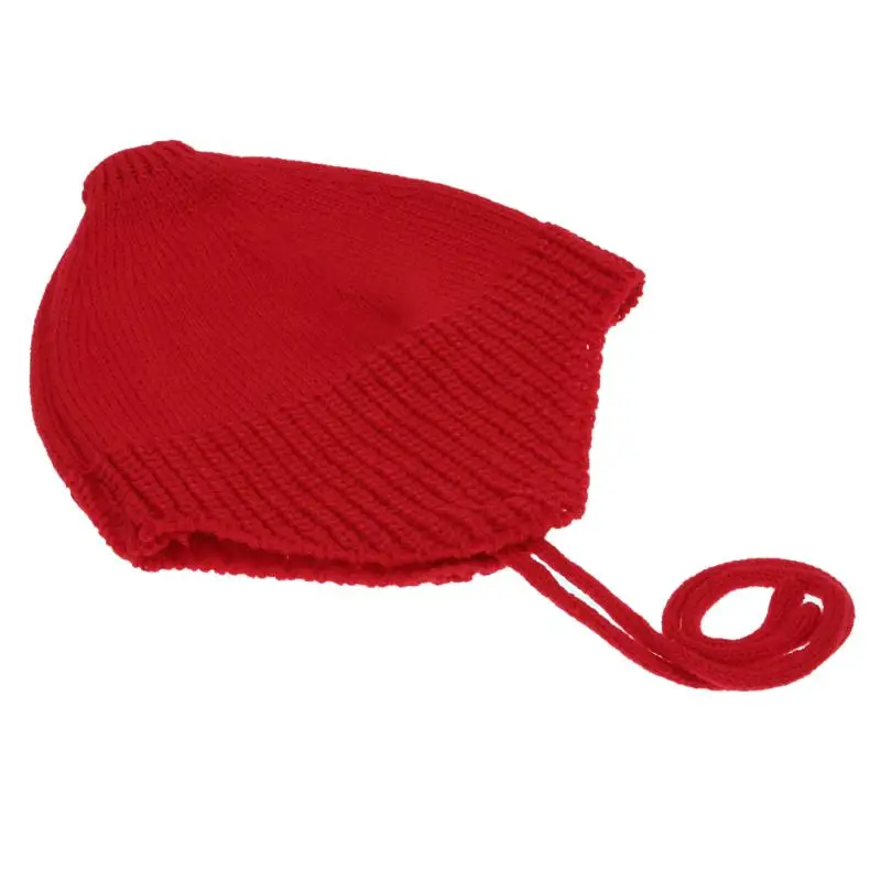 Ребенка Эльф насыщенный Белый красные, черные детские Вязание мягкая шляпа новорожденного ребенка вязать теплые зимние Кепки для 6- 18 м Обувь для мальчиков Обувь для девочек