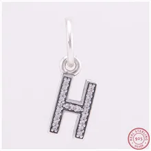 Dazzing Мода Подвески письмо 'h' с четкими CZ DIY Fit PANDORA талисманы Серебро 925 для женщин ювелирных изделий LW350H
