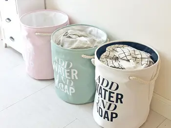 

Thickened folding storage bucket Thick cotton portable opening laundry bucket Japanese storage box