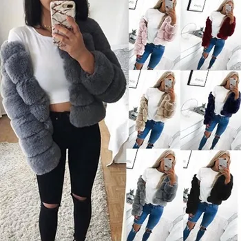 

S-4xl Artificial Fur Women Winter Fashion Pink Faux Fur Coat Elegant Thick Warm Outerwear Fake Fur Jacket Chaquetas Mujer Black