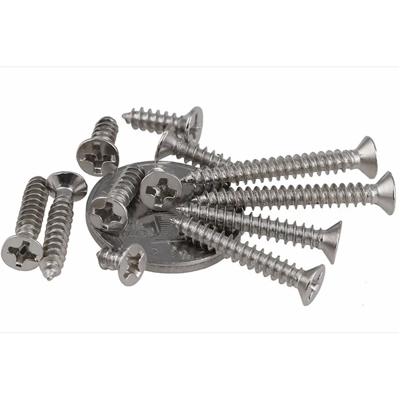 Nickel Plated Countersunk Head Tapping Head Flat Head Tapping Screw Electronic Screw M1 M1.2 M1.4 M1.7 M2  1PCS 1000Pcs