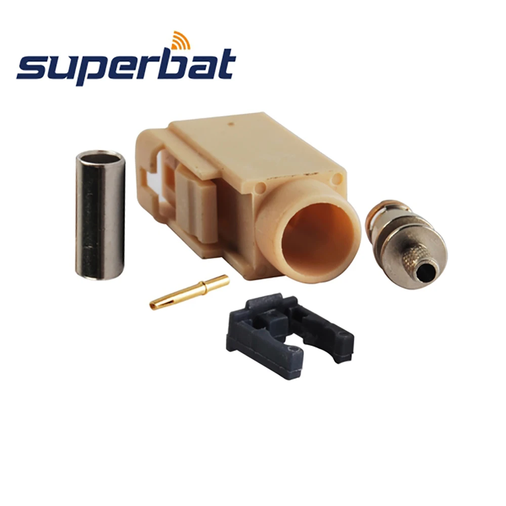 Beige Fakra Code I Crimp Female RF Coaxial Connector for Bluetooth