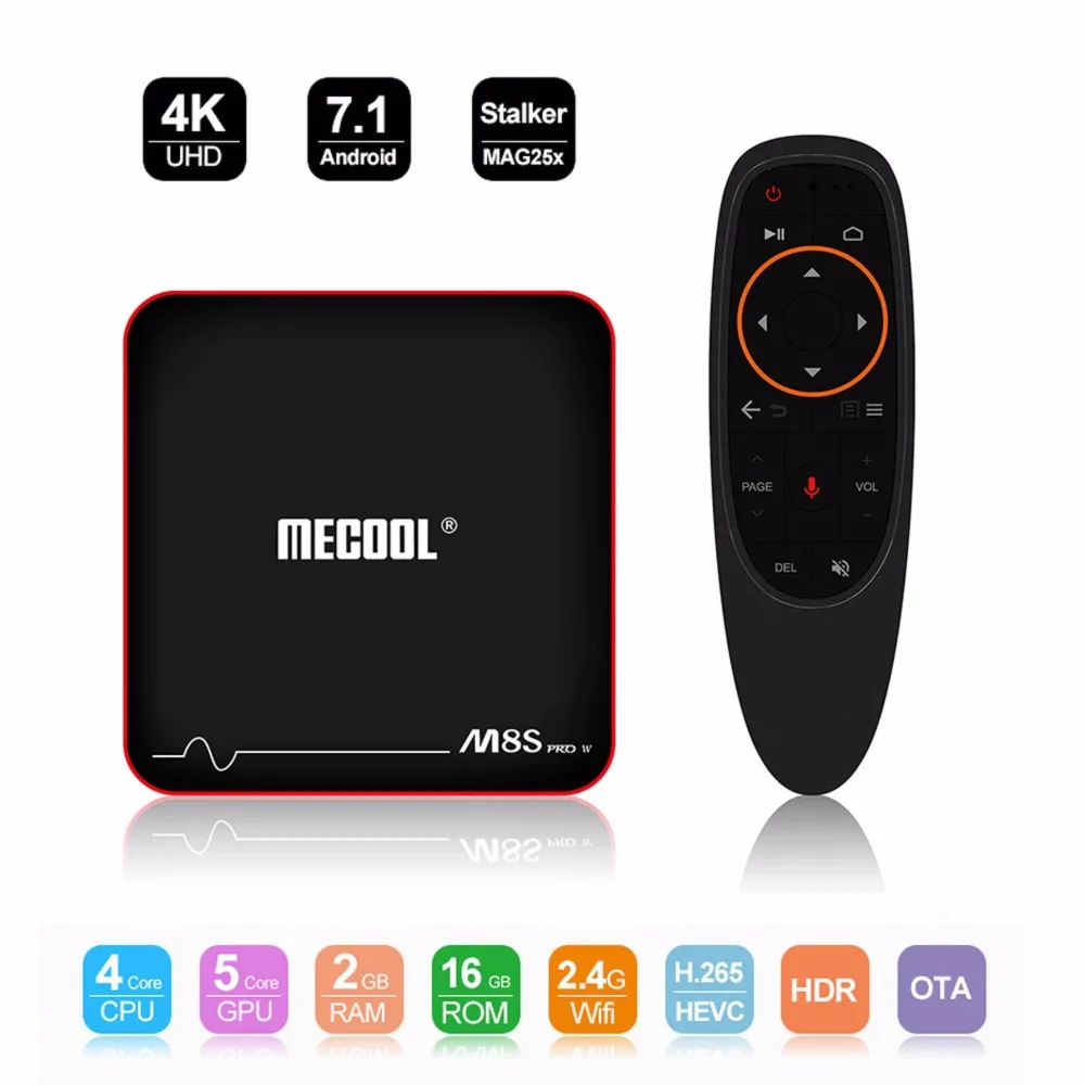 

M8S Pro Mini Smart Android TV Box Android 7.1 Octa Core Support 4K 2.4G WiFi 3D Intelligent Voice Control 1GB + 8GB Set Top Box