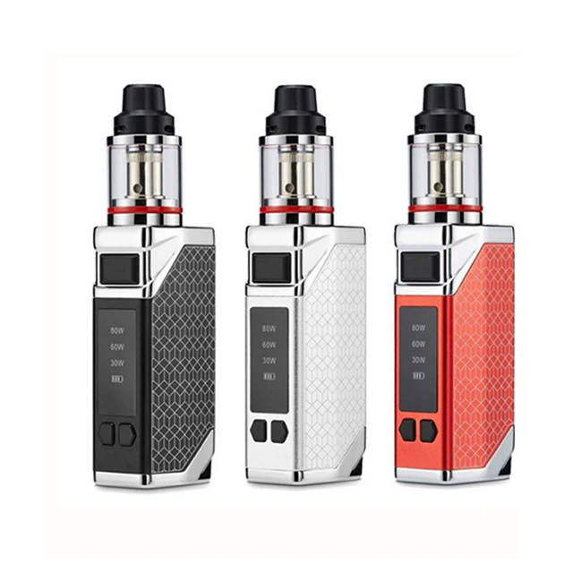 

Original 80w box mod vape kit 2200mah build-in battery with 0.3ohm 2.8ml tank electronic cigarette huge vaporizer vape hookah